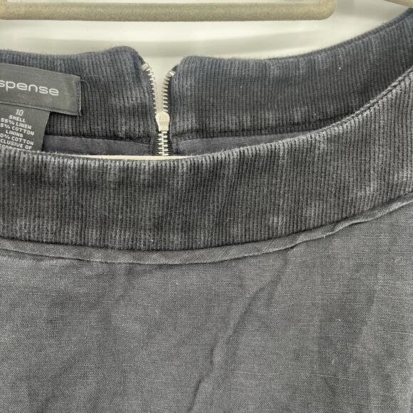 Spense Linen Blend Sheath Dress Sz 10 Grommet Witchy Modern Minimalist Y2K Edgy - Picture 5 of 11